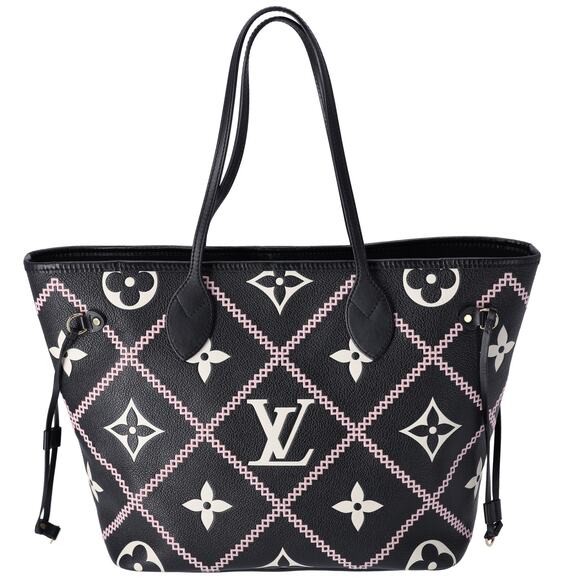 Louis Vuitton Neverfull MM Empreinte Embroidered Malletage Black Pink - Picture 3 of 9